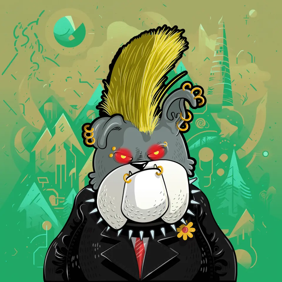 Blond mohawk Bob in a black suit